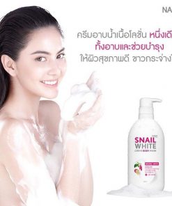 snail white creme body wash