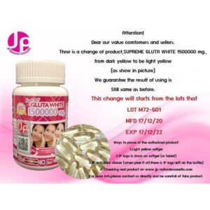 Supreme Gluta White 1,500,000 mg 30 Softgels Bottle