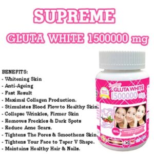 Supreme Gluta White 1,500,000 mg 30 Softgels Bottle