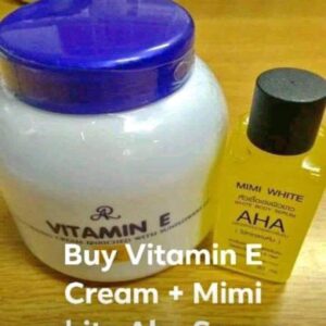 MIMI White AHA Body Serum 30ml and Aron Vitamin E Cream 200g set
