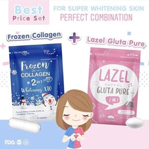 Frozen Collagen 60 Capsules and Lazel Gluta Pure 30 Softgels Set