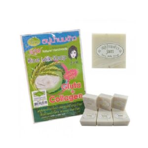 Jam Rice Milk Gluta Collagen Soap 60g 12 Bars Set