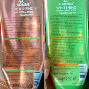 A BONNE Moisturizing & Whitening Shower Cream Scrub Set 2x350g