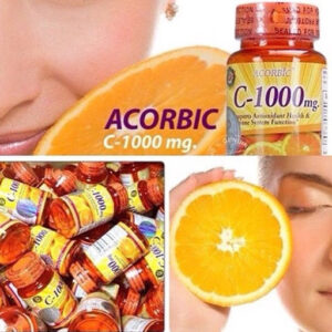 Ascorbic C-1000 mg Vitamin C 1000mg 30 Tablets Orange Bottle