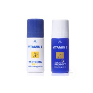 Aron Vitamin E Whitening Moisturizing Roll On 75ml White and Blue Bottles