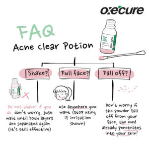 Oxe Cure Acne Clear Potion 15ml Pink Liquid Powder Pimple Treatment