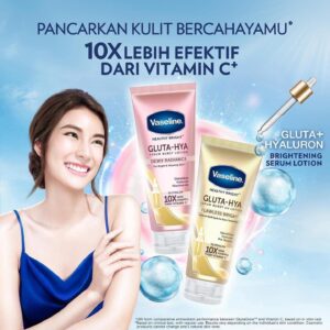 Vaseline Healthy Bright Gluta-Hya Serum Burst Lotion Pink Blue Gold 330ml variants