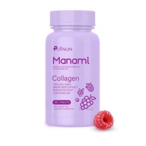 Puiinun Manami Collagen Chewable Tablets 30 Tablets Purple Bottle
