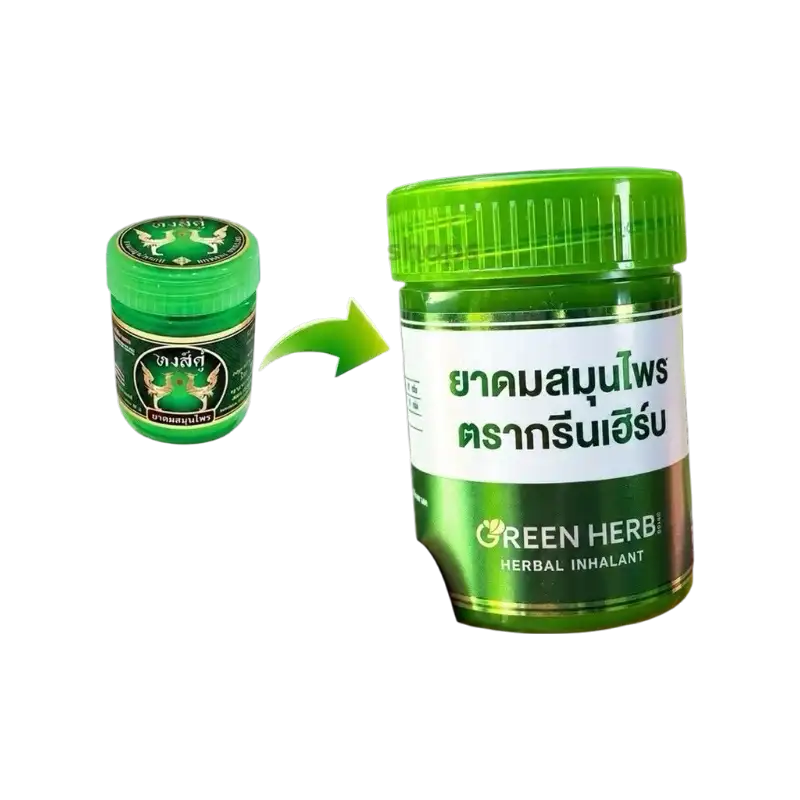 Hongkhu Herbal Inhaler Natural Thai Herb Nasal Aroma Twin Swan New Package 10g