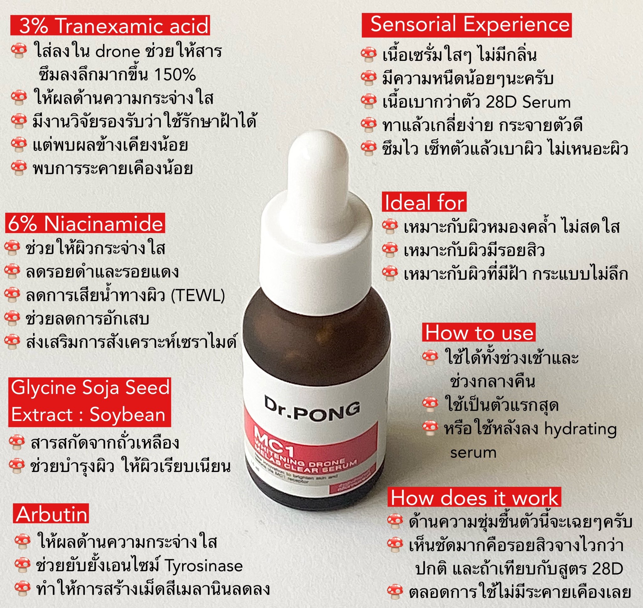 Dr. Pong MC1 Whitening Drone Melas Clear Serum