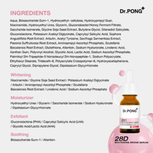 Dr. Pong 28D Whitening Drone Serum 16ml Niacinamide 5%