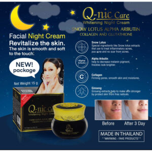 Q-nic Care Whitening Night Cream 15g Brightening Night Facial Cream