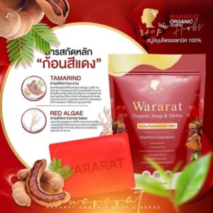 Wararat Organic Herbal Soap 5 Bars Red Algae Tamarind Extract Pack