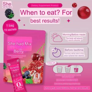 Mela Mix Berry Vitamin Drink 6000mg 15 Sachets Sugar Free