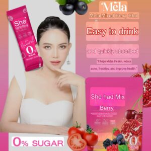 Mela Mix Berry Vitamin Drink 6000mg 15 Sachets Sugar Free