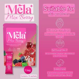 Mela Mix Berry Vitamin Drink 6000mg 15 Sachets Sugar Free