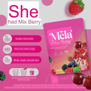 Mela Mix Berry Vitamin Drink 6000mg 15 Sachets Sugar Free