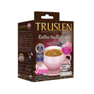 Buy Truslen Coffee Plus Collagen 40 sachets instant coffee with 600mg fish collagen. Sugar-free formula. Worldwide Shipping available.