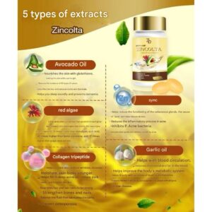 Zincolta 30 softgels collagen zinc dietary supplement
