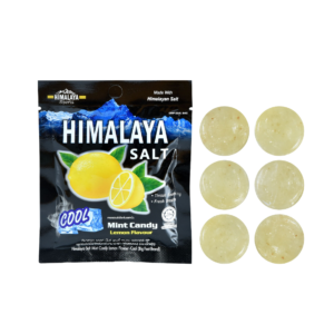 Himalaya Salt Mint Candy 15g x 12 sachets with lemon and pink Himalayan salt
