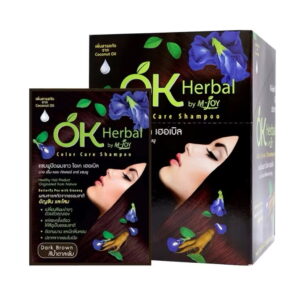 OK Herbal Color Care Shampoo 12 sachets ammonia free hair color black and brown