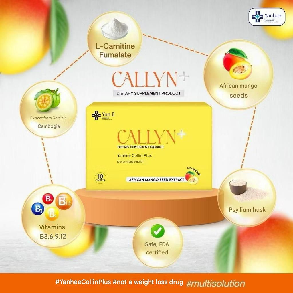 Yanhee Callyn Plus Dietary Supplement 10 tablets with African Mango Seed Extract and L-Carnitine