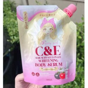 Pretty Girl C&E Serum Hyaluronate Whitening Body Serum 300ml bottle