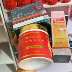 Yasaka Lotion Scrub Oil Set with lotion 500g scrub 500g and body oil 150ml