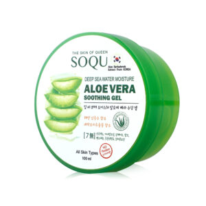 SOQU Deep Sea Water Moisture Aloe Vera Soothing Gel 100ml hydrating gel bottle