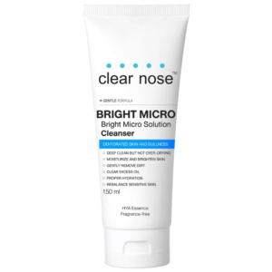 Clear Nose Cleanser 150ml Acne Care Yellow, Bright Micro Solution Blue, and Vitamin C Complex Orange facial cleanser bottles