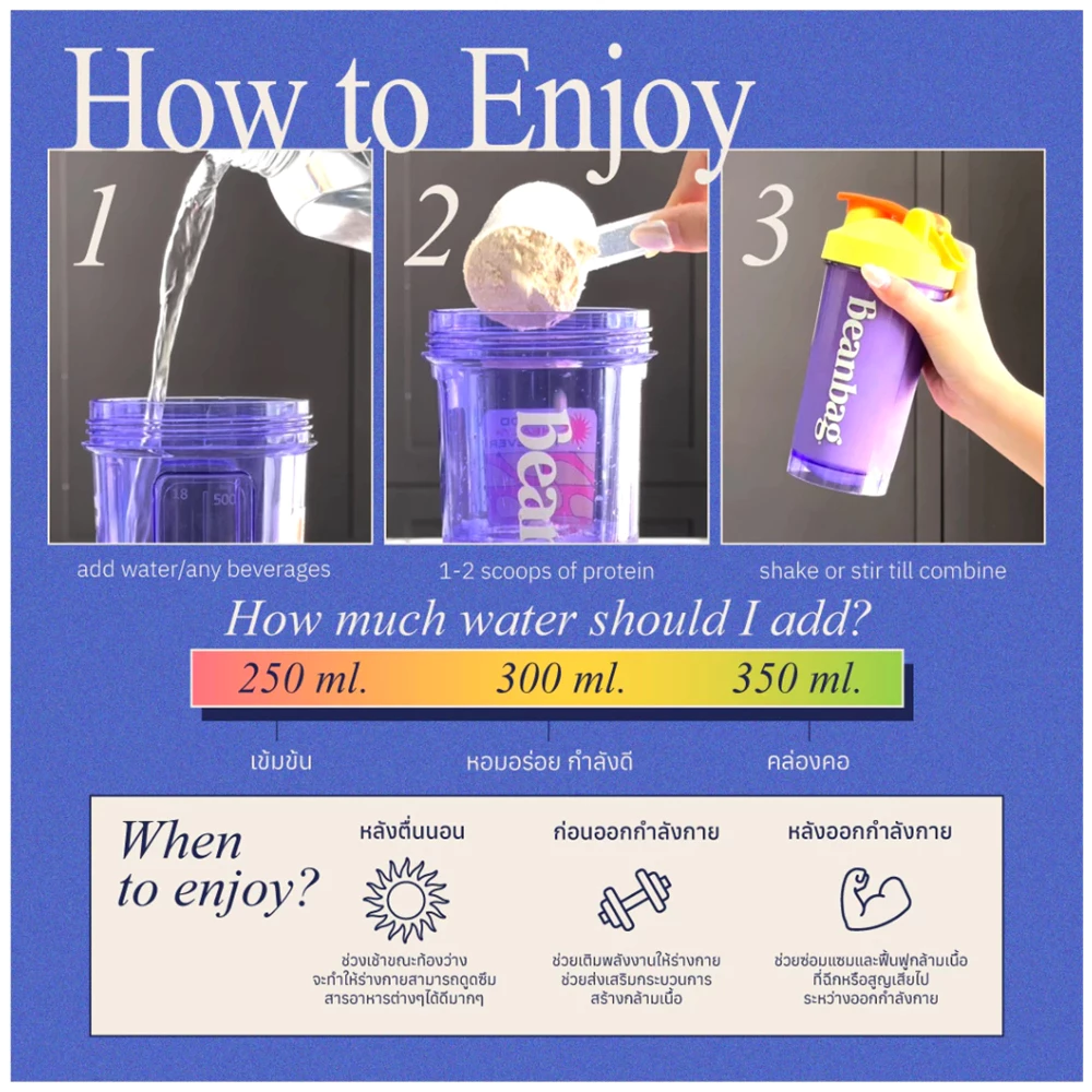 Beanbag almond protein powder acai mixed berries plant based protein 500g high protein supplement