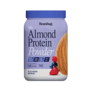 Beanbag almond protein powder acai mixed berries plant based protein 500g high protein supplement