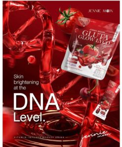 Jennie Moon Gluta Glow Lyco Drink Lycopene Glutathione Skin Brightening Supplement 1 bag 30 Sachets