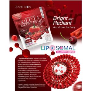 Jennie Moon Gluta Glow Lyco Drink Lycopene Glutathione Skin Brightening Supplement 1 bag 30 Sachets