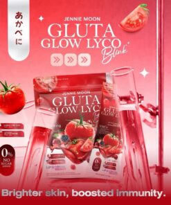Jennie Moon Gluta Glow Lyco Drink Lycopene Glutathione Skin Brightening Supplement 1 bag 30 Sachets