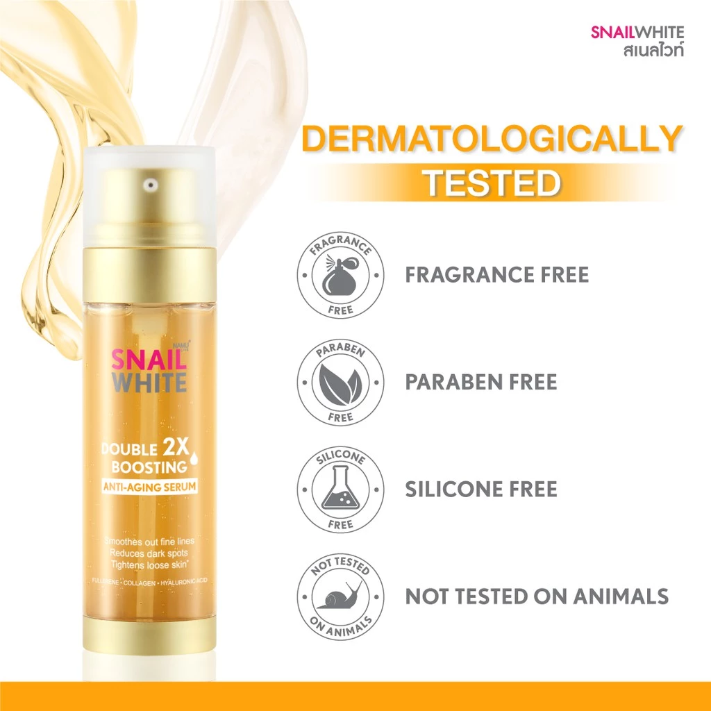 Namu Life Snailwhite Double Boosting Anti Aging Serum dual chamber snail mucin fullerene skincare