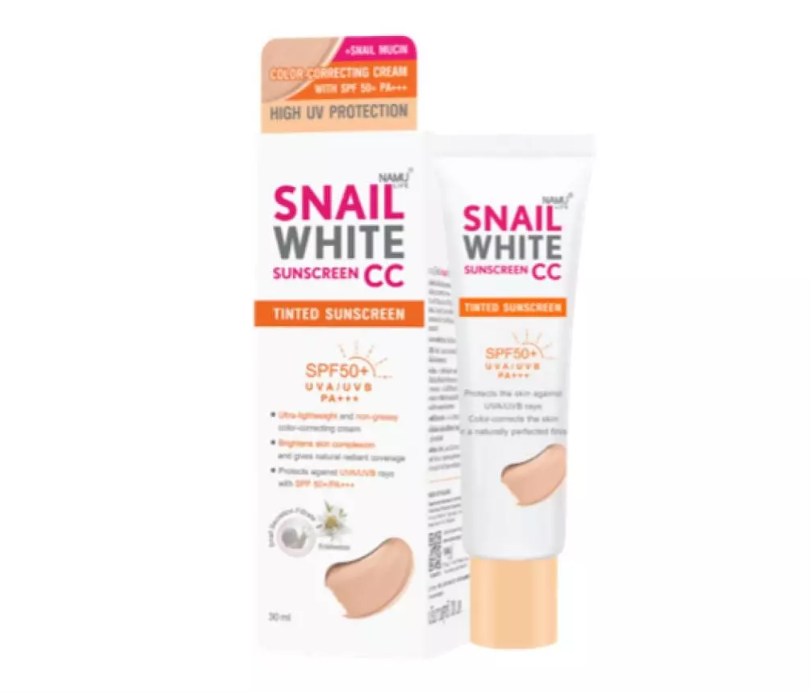 Namu Life Snailwhite Sunscreen CC Cream SPF50 PA+++ brightening tinted sunscreen with snail mucin