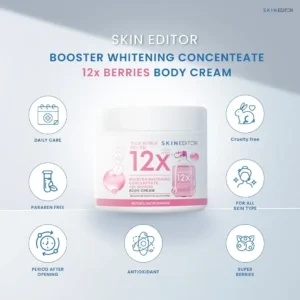 Skin Editor Booster Whitening Concentrate 12X Berries Body Cream 200ml Thailand