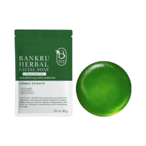 Bankru Herbal Facial Soap Cucumber Aloe Vera Mint Extract Facial Cleansing Soap 30g