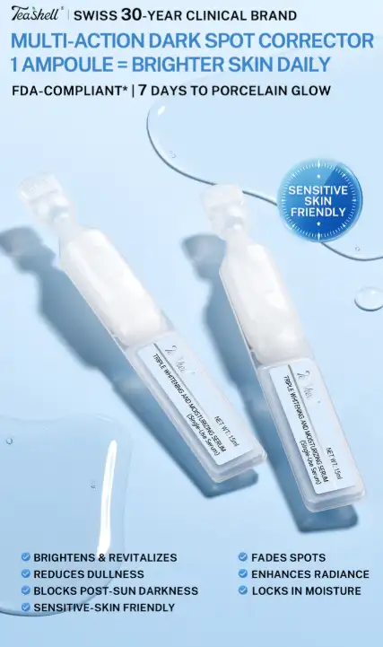 Teashell Triple Whitening & Moisturizing Serum Ampoule Niacinamide Brightening Serum 1.5ml vials