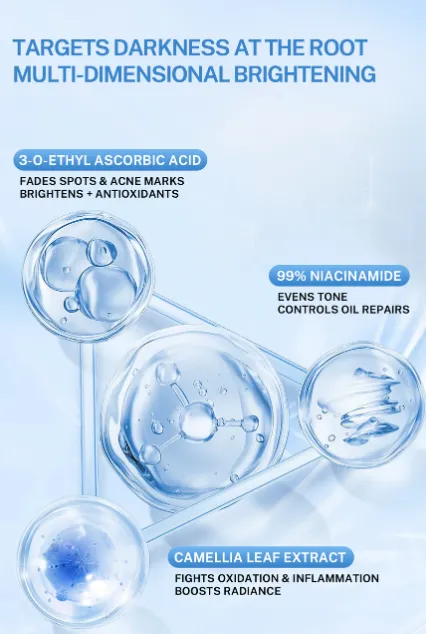Teashell Triple Whitening & Moisturizing Serum Ampoule Niacinamide Brightening Serum 1.5ml vials