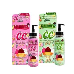 Walnut CC Waterproof Brightening Body Lotion SPF50 200ml Green and Pink Variants