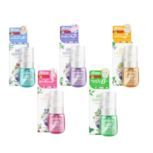Livetined Hair Essence Oil 30ml nourishing hair serum available in Blue NourishSleek, Purple Renight, Yellow GlowGuard, Pink ColorLock, and Green BreezeDry.