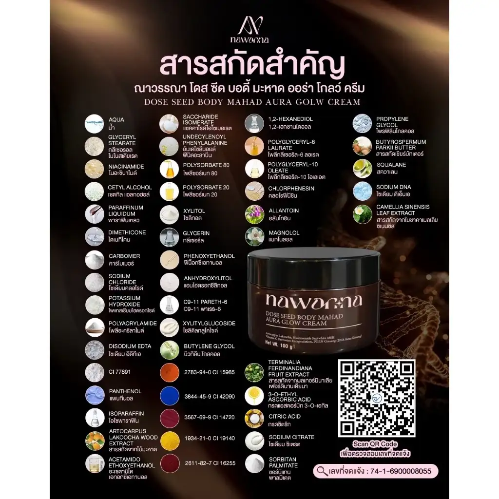 NAWANNA Dose Seed Body Mahad Aura Glow Cream and Brightening Body Serum