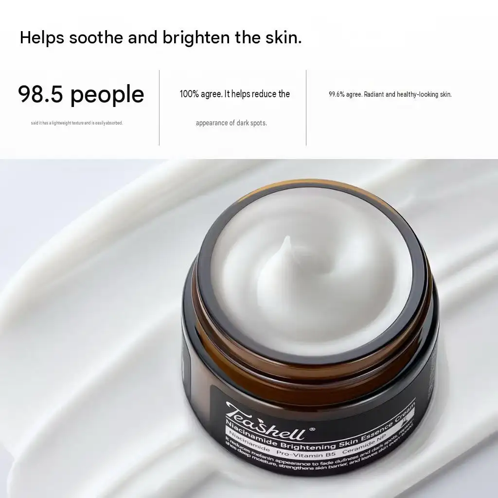 Teashell Niacinamide Brightening Skin Essence Cream – Hydrating Facial Moisturizer for Radiant, Even-Looking Skin