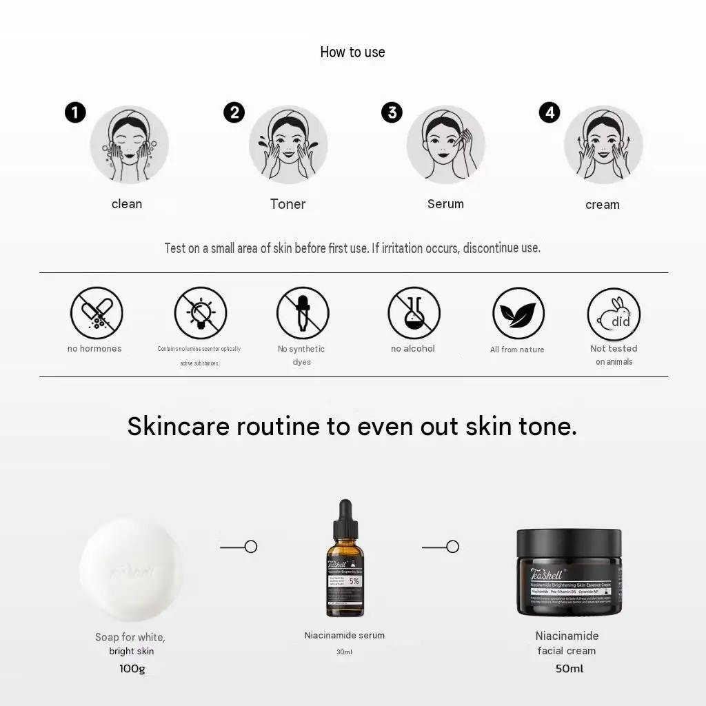 Teashell Niacinamide Brightening Skin Essence Cream – Hydrating Facial Moisturizer for Radiant, Even-Looking Skin