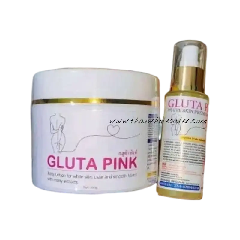 Gluta Pink Lotion Serum Set body skin moisturizing brightening combination